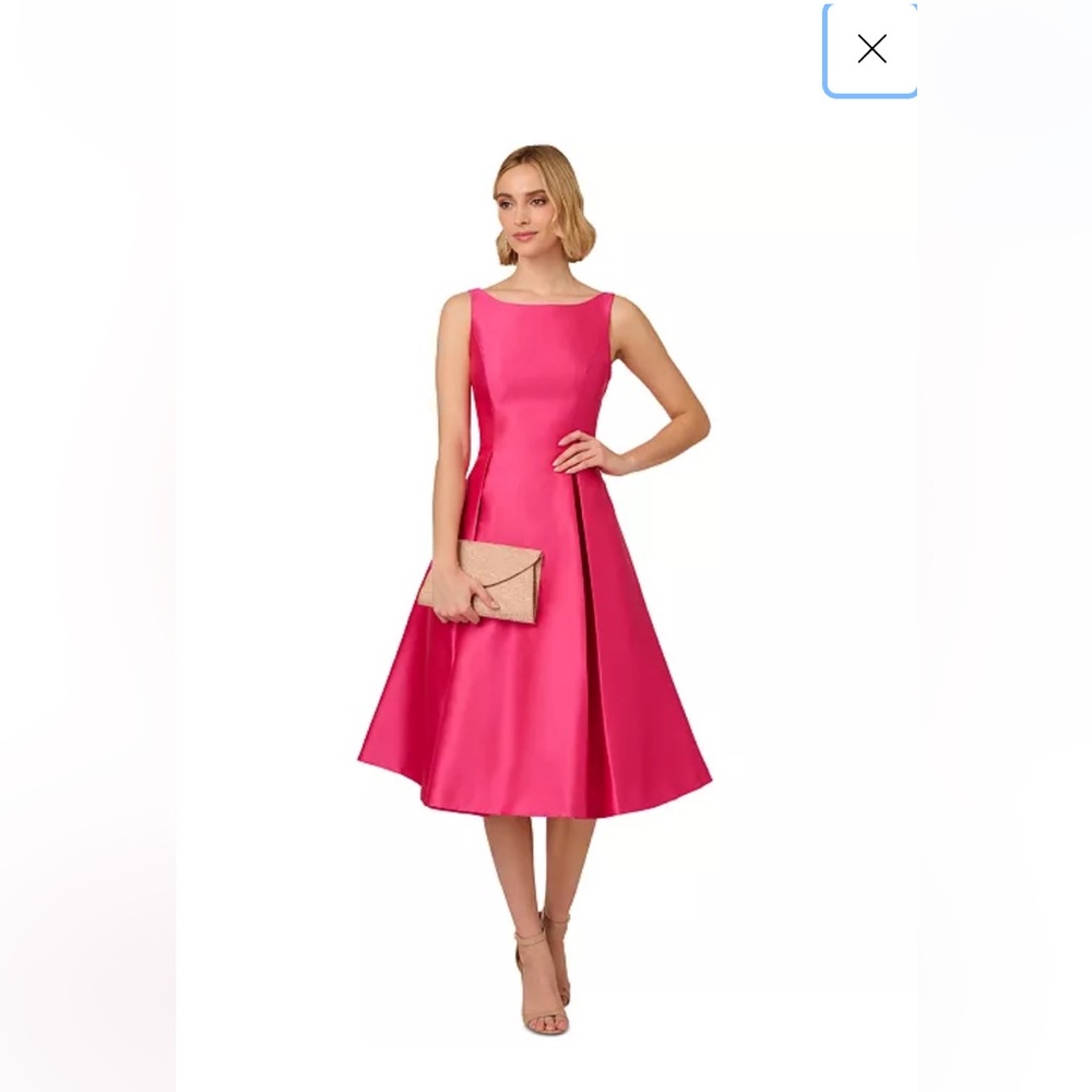 Adrianna Papell Boat-Neck A-Line Dress